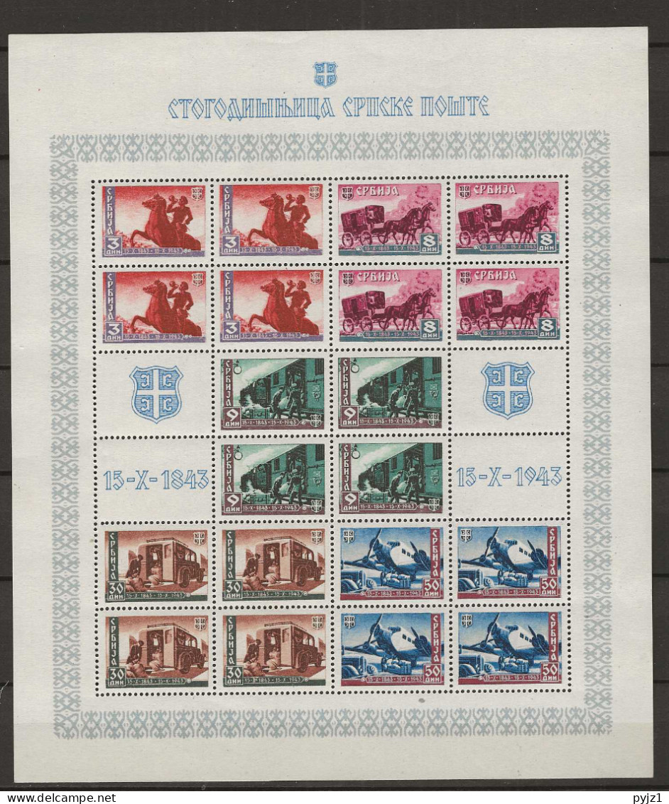 Serbien 1943 MNH 94-98 Postfris** - Ocupación 1938 – 45
