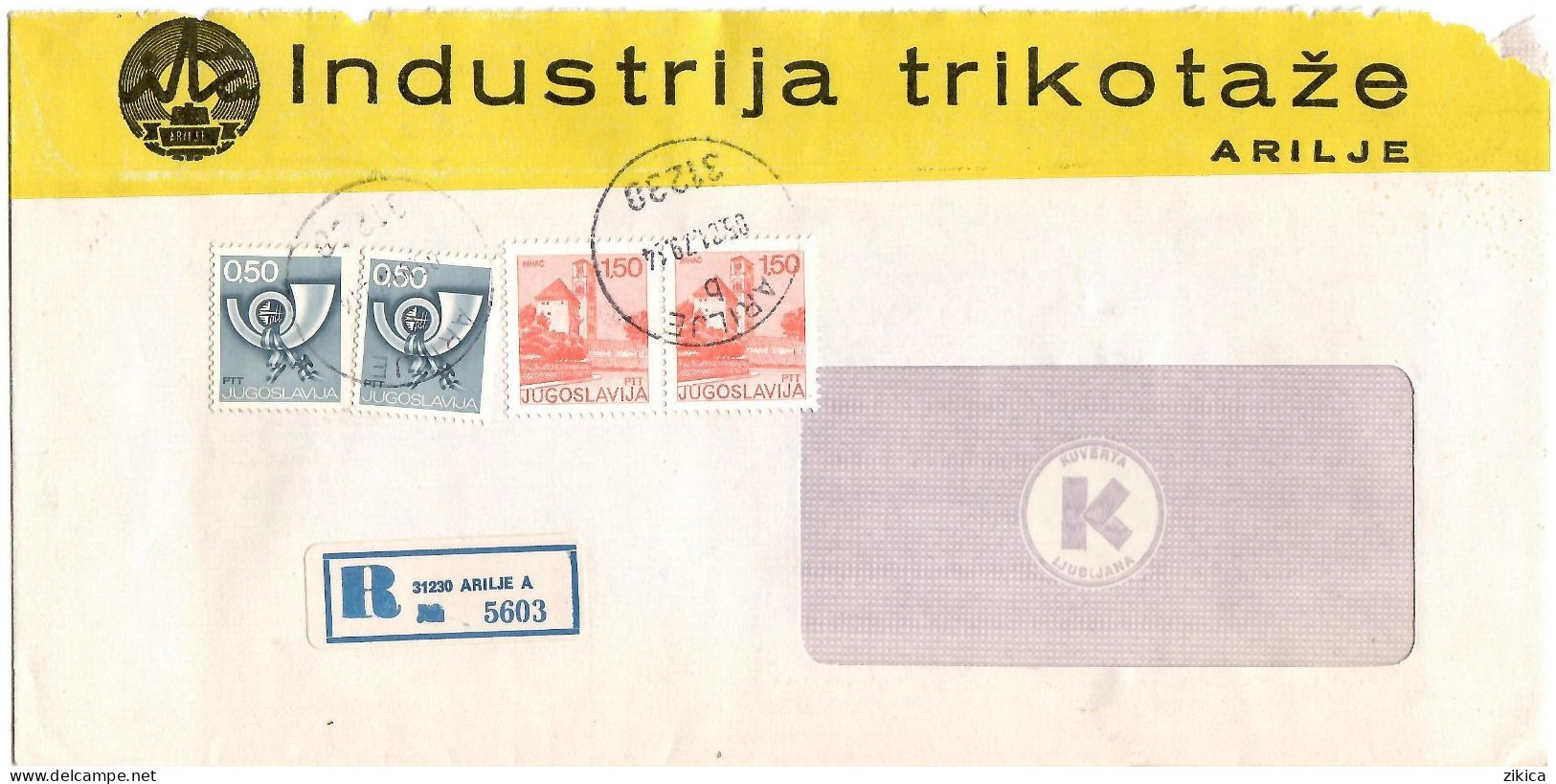 YUGOSLAVIA Arilje  Cover,R - Letter 1979,post Horn - Brieven En Documenten