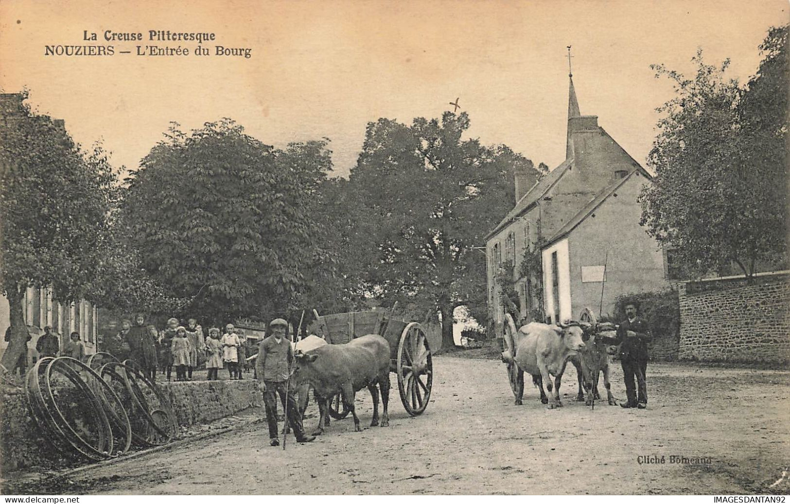 23 NOUZIERS #FG57381 ENTREE DU BOURG CREUSE PITTORESQUE ATTELAGE DE BOEUFS - Sonstige & Ohne Zuordnung