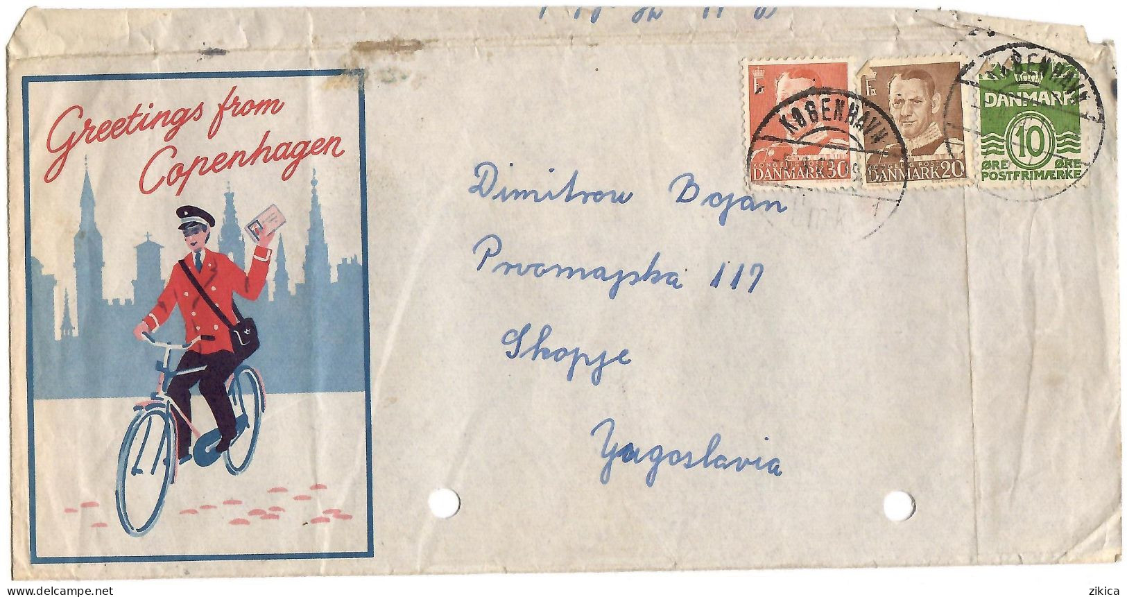 Denmark  Cover ,,Greetings From Copenhagen",letter 1960 Via Yugoslavia - Storia Postale