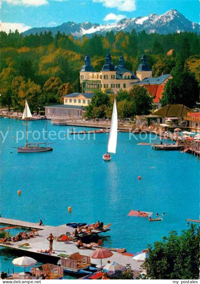 72699956 Velden Woerthersee Schlosshotel Mit Mittagskogel Karawanken Badesteg Ve - Other & Unclassified