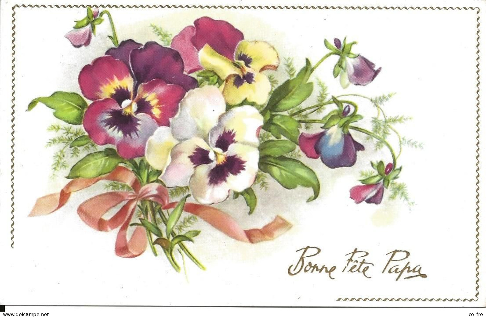 Carte Postale Fantaisie:  FÊTES DES PERES Bouquet De Pensées - Muttertag