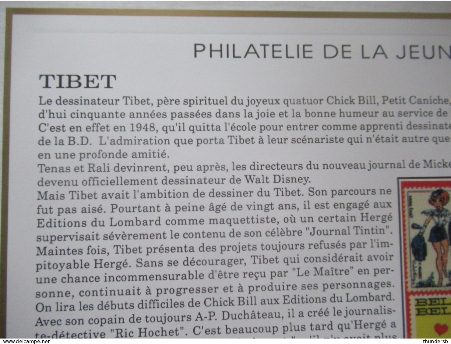 2785 'Philatélie De La Jeunesse: Ric Hochet Et Chick Bill' - CEF Feuillet - Herdenkingsdocumenten