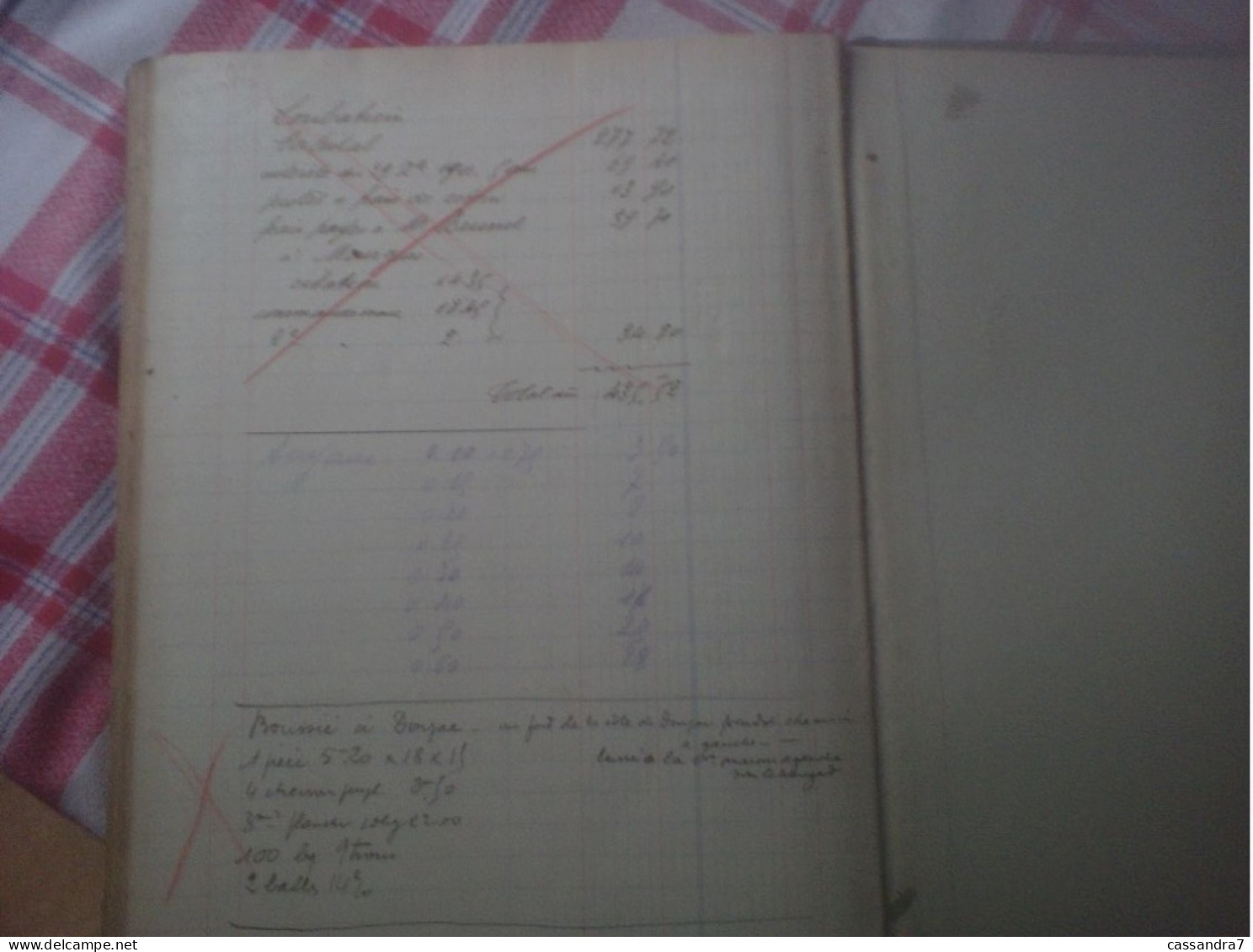 Temps guerre grand livre Note à livrer Mains Pot Chaux charbon Ciment plâtre St-Maurin Mansonville Gasques Lalande T & G