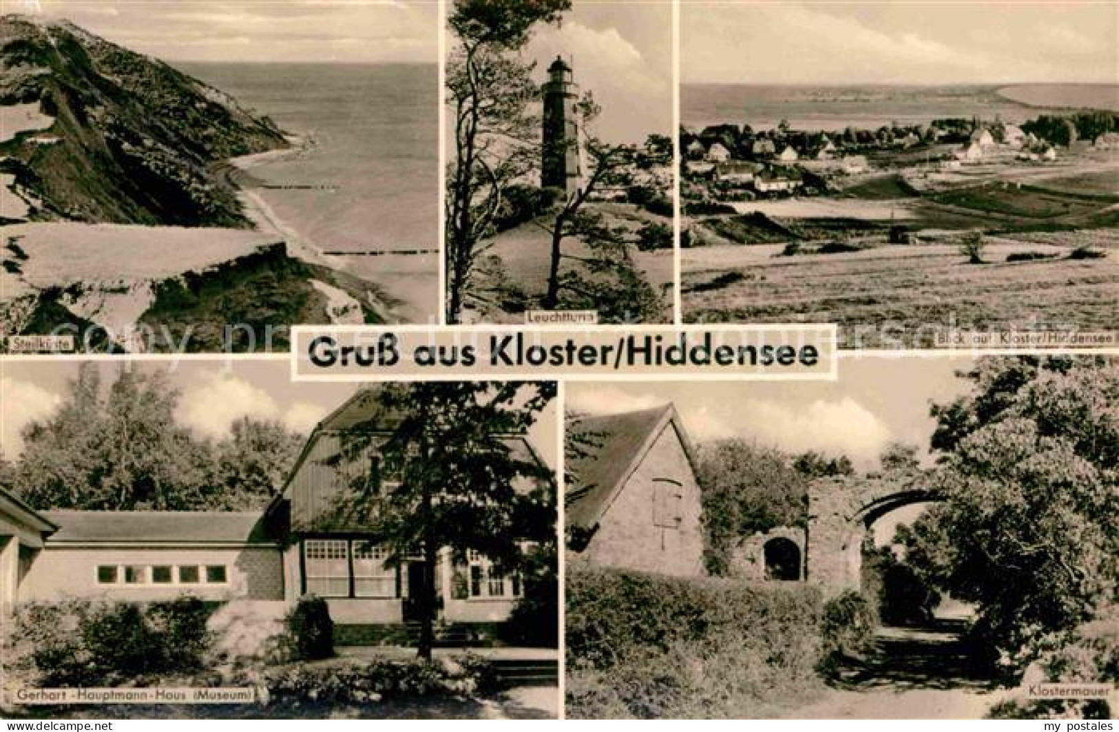 72699765 Kloster Hiddensee Fliegeraufnahme Steilkueste Leuchtturm Gerhart Hauptm - Autres & Non Classés