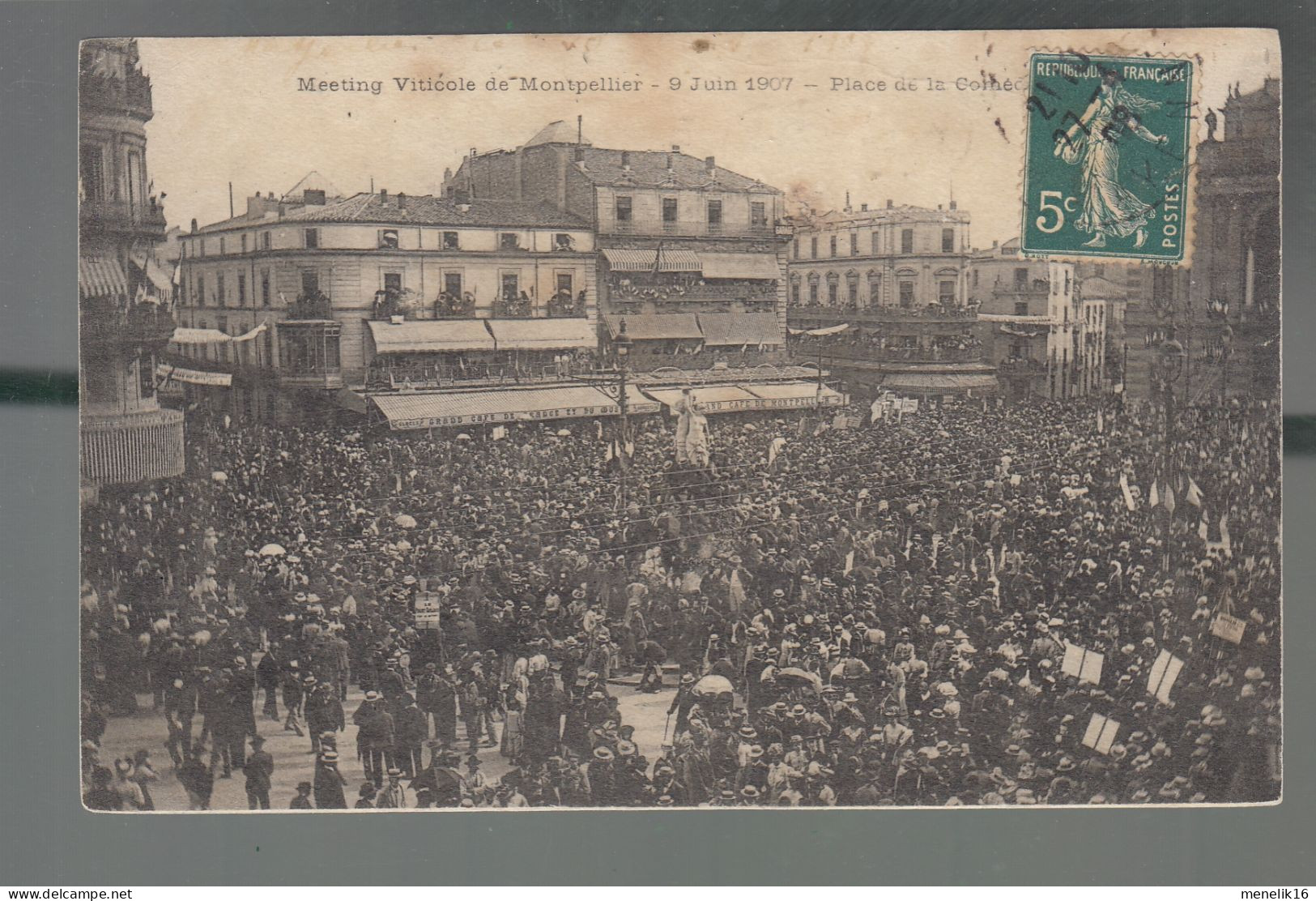 CP - 34 - Montpellier - Meeting Viticole Du 9 Juin 1907 - Place De La Cathédrale - Montpellier