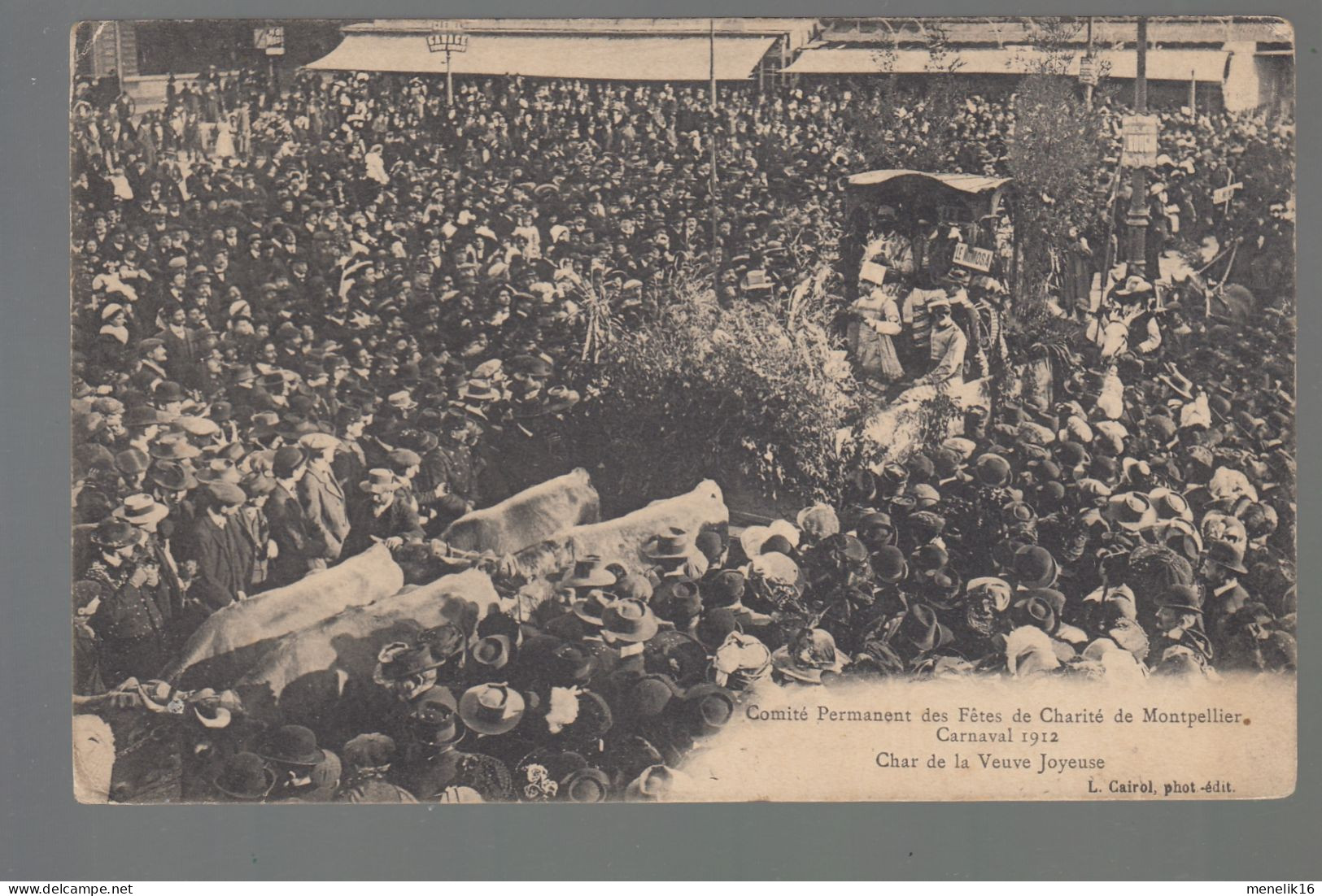 CP - 34 - Montpellier - Comité Permanent Des Fêtes De Charité - Carnaval 1912 - Char De La Veuve Joyeuse - Montpellier