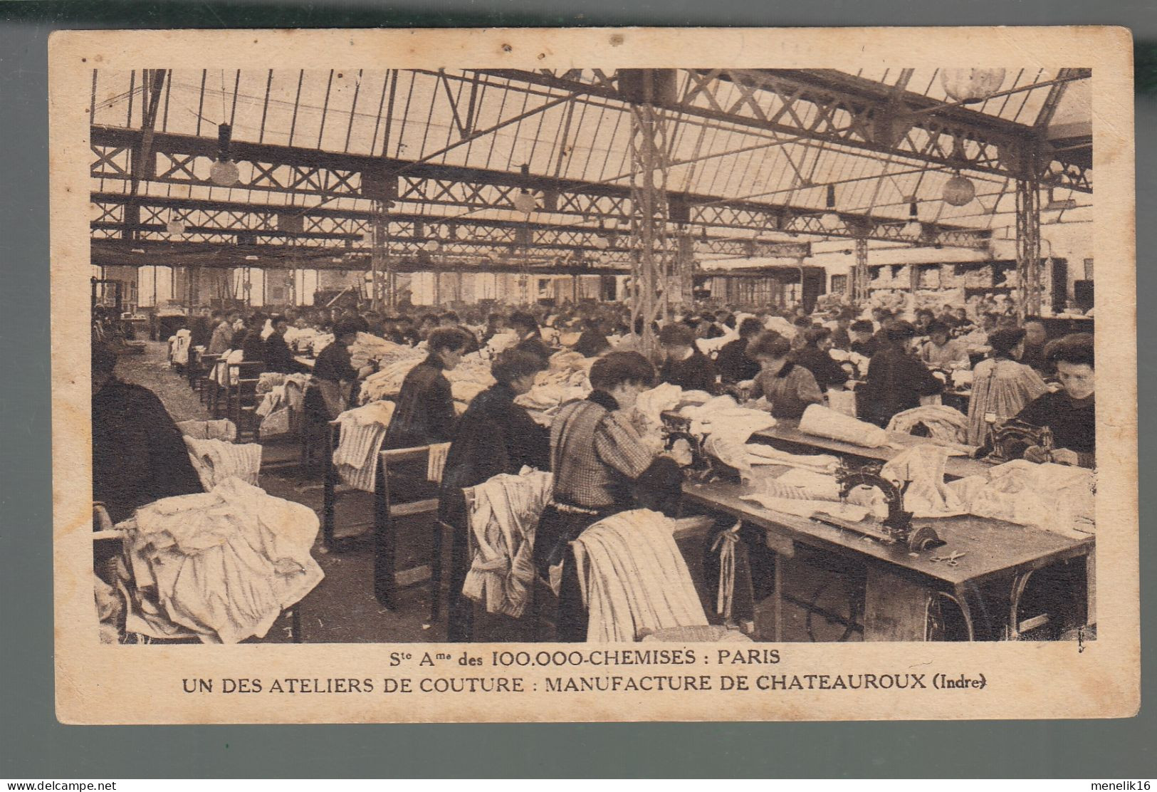 CP - 36 - Châteauroux - Société Des 100 000 Chemises - Un Des Ateliers De Couture - Manufacture De Châteauroux - Chateauroux