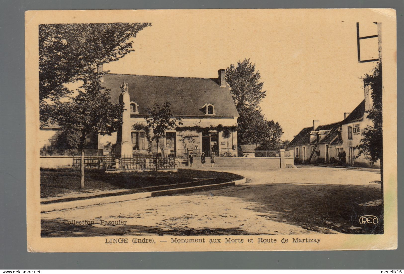 CP - 36 - Lingé - Route De Martizay - Monument Aux Morts - Autres & Non Classés