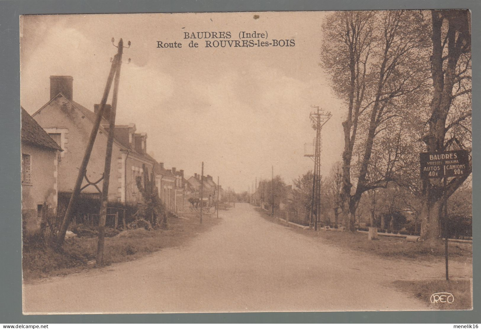 CP - 36 - Baudres - Route De Rouvres-les-Bois - Autres & Non Classés