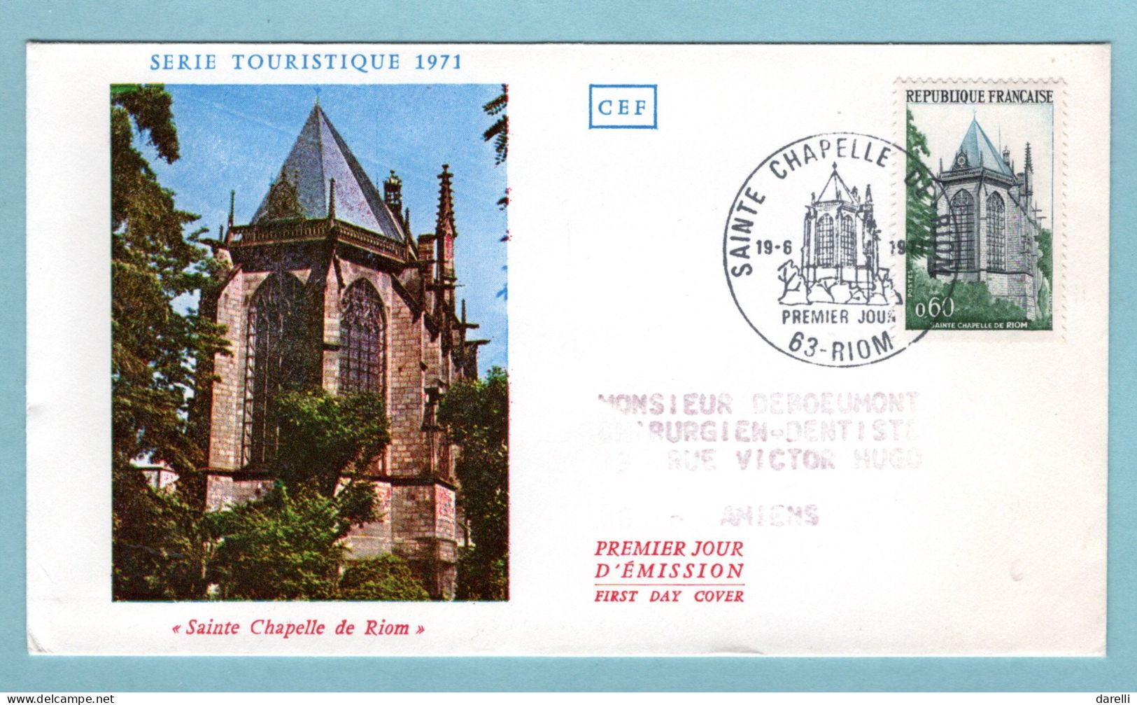 FDC France 1971 - Sainte Chapelle De Riom YT 1683 - 63 Riom - 1970-1979