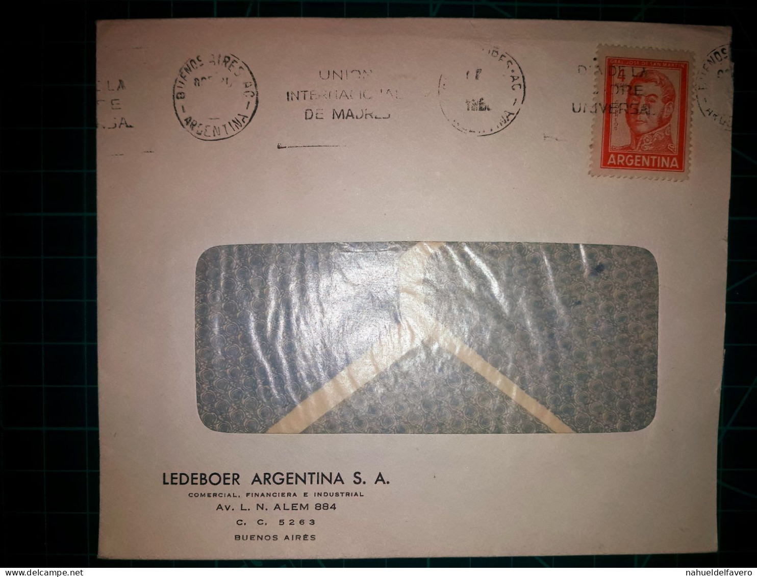 ARGENTINE, Enveloppe Appartenant à "Ledeboer Argentina S.A." Diffusé Avec Une Banderole Parlante De "Fête Universelle De - Used Stamps