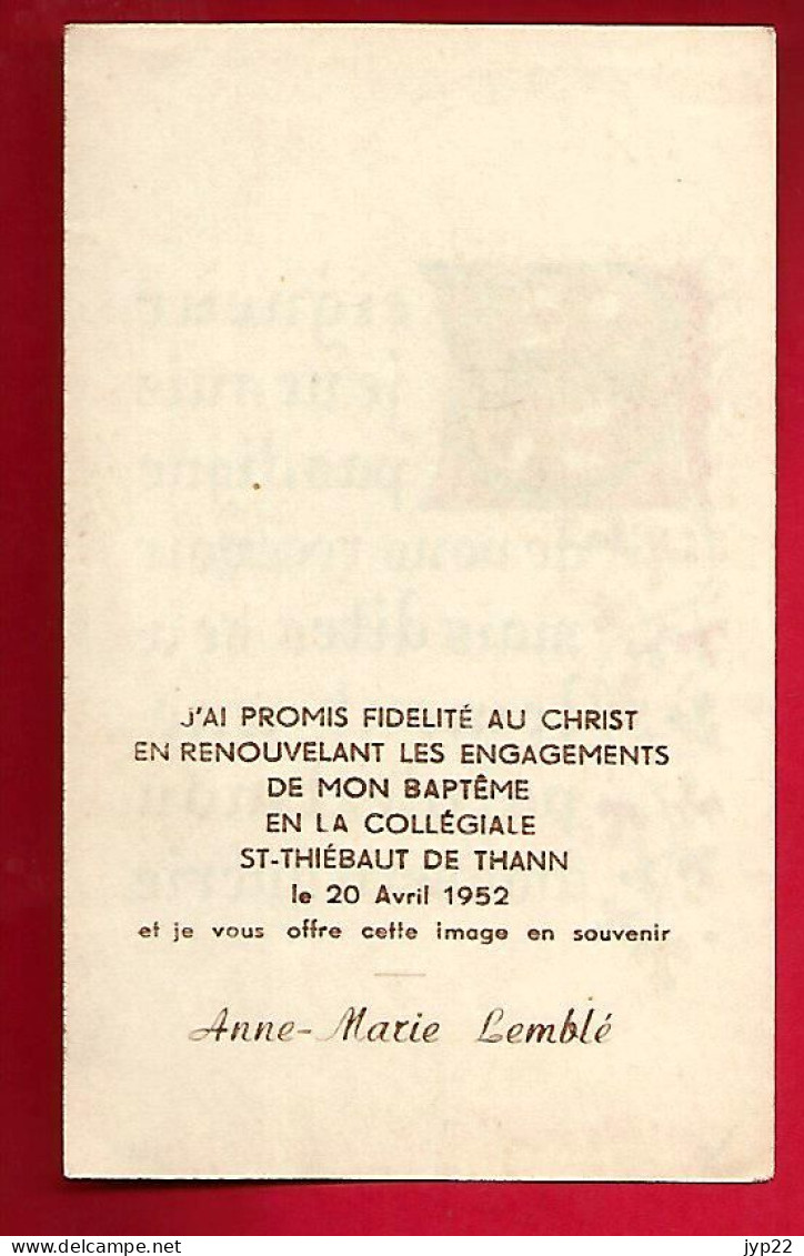 Image Pieuse Ed E.J.P. EJP 701 Seigneur Je Ne Suis Pas Digne ... Anne-Marie Lemblé Saint Thiébaut Thann 20-04-1952 - Devotion Images