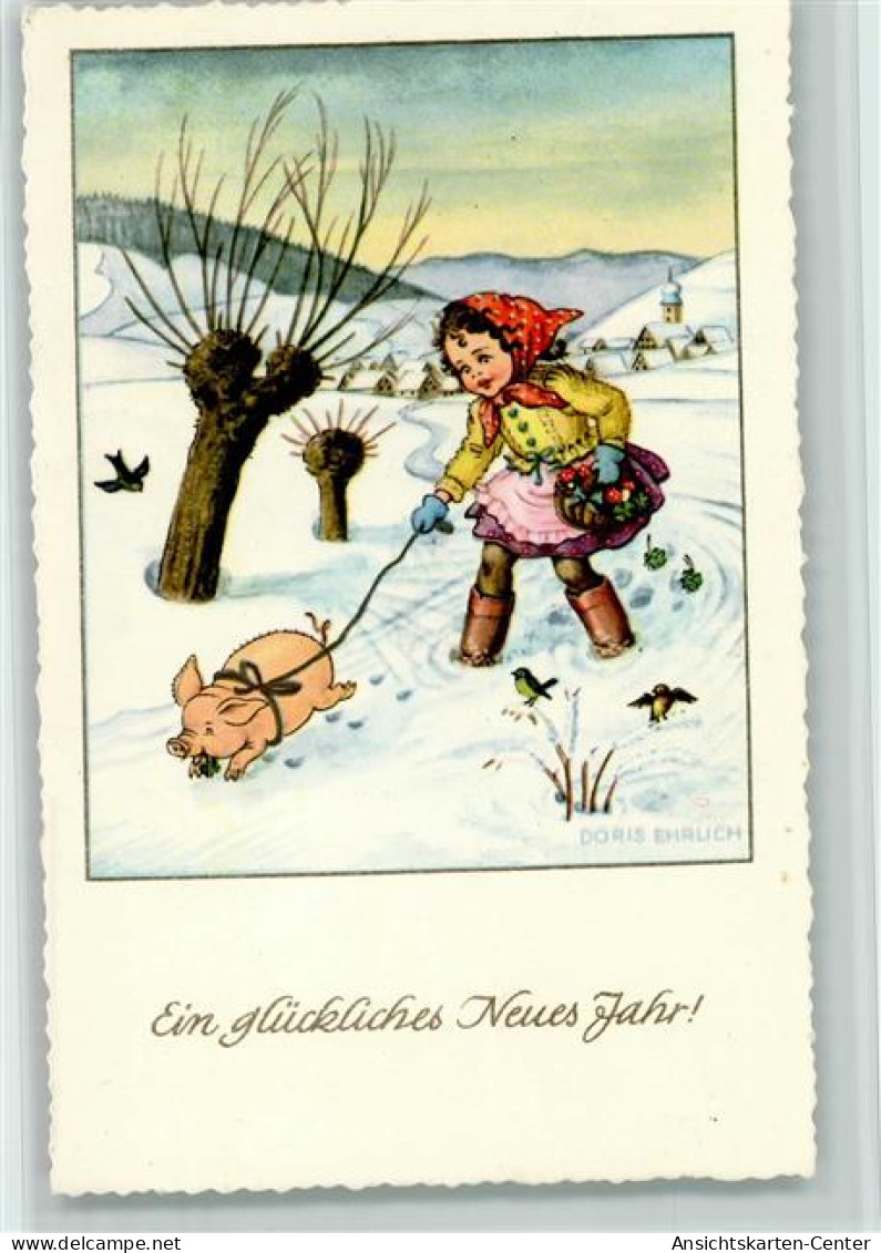 12096209 - Schweine Sign Doris Ehrlich . Maedchen Mit - Maiali