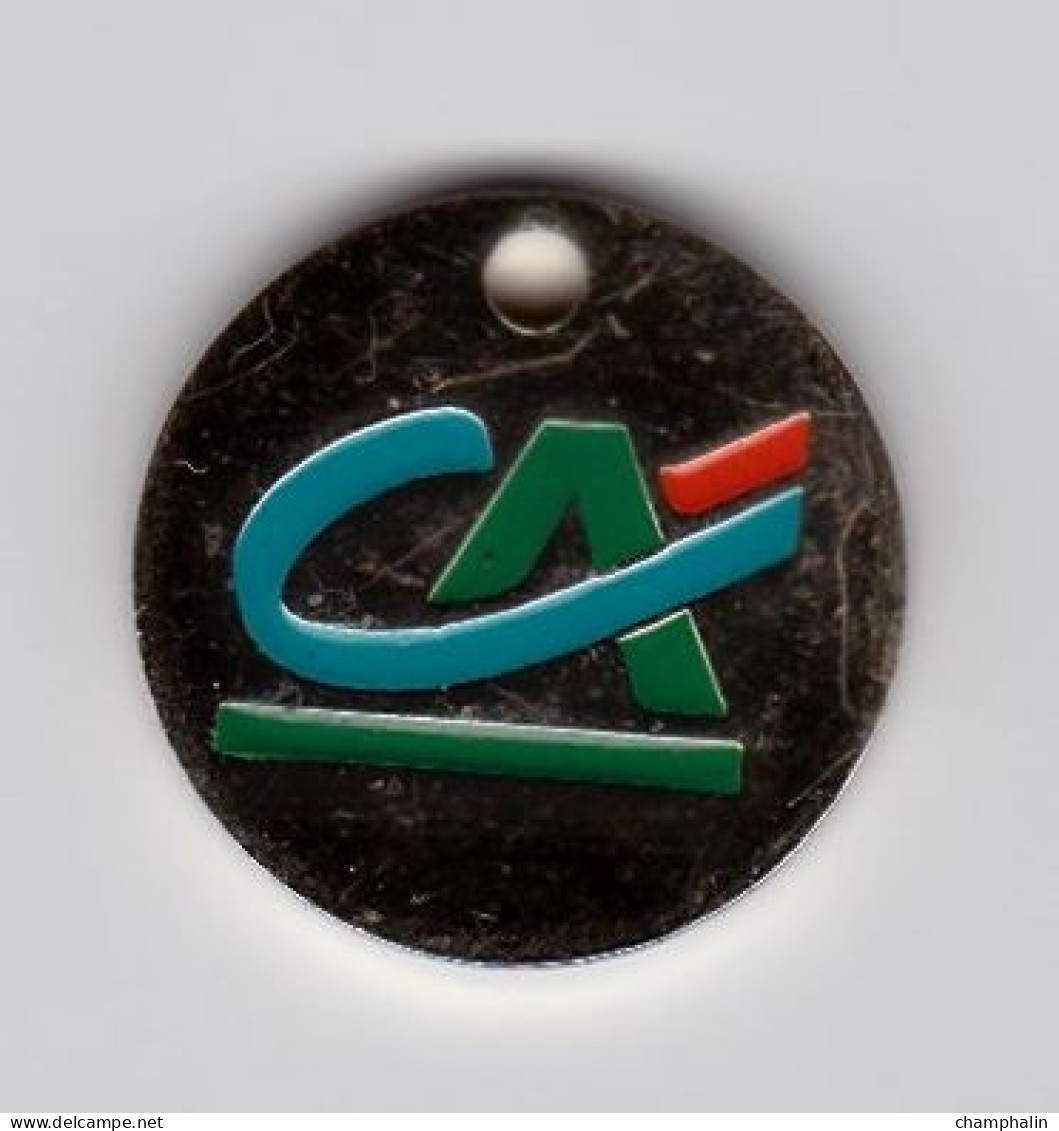 Jeton De Caddie En Métal - Crédit Agricole - Banque - Doré - Trolley Token/Shopping Trolley Chip