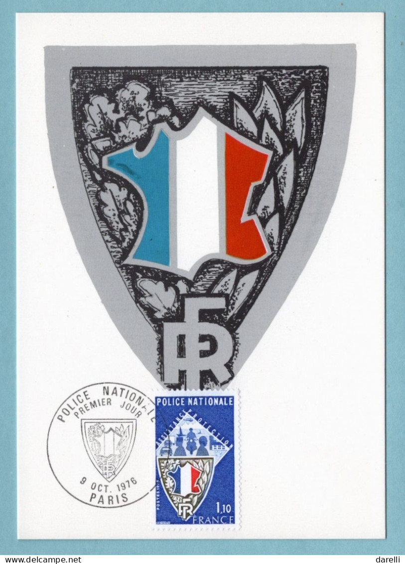 Carte Maximum 1976 - Police Nationale - YT 1907 - Paris - 1970-1979