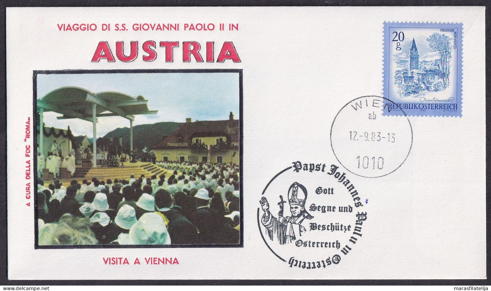 Vatican Austria 1983, Pope Paul John II Visit Vienna, Special Cover - Andere & Zonder Classificatie