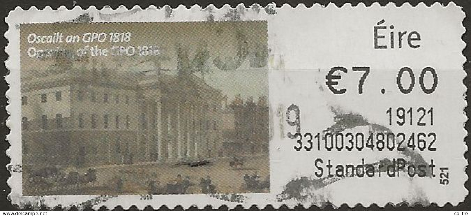 Irlande, Timbre De Distributeur N°101 (ref.2) Faciale: 7,00€ - Franking Labels