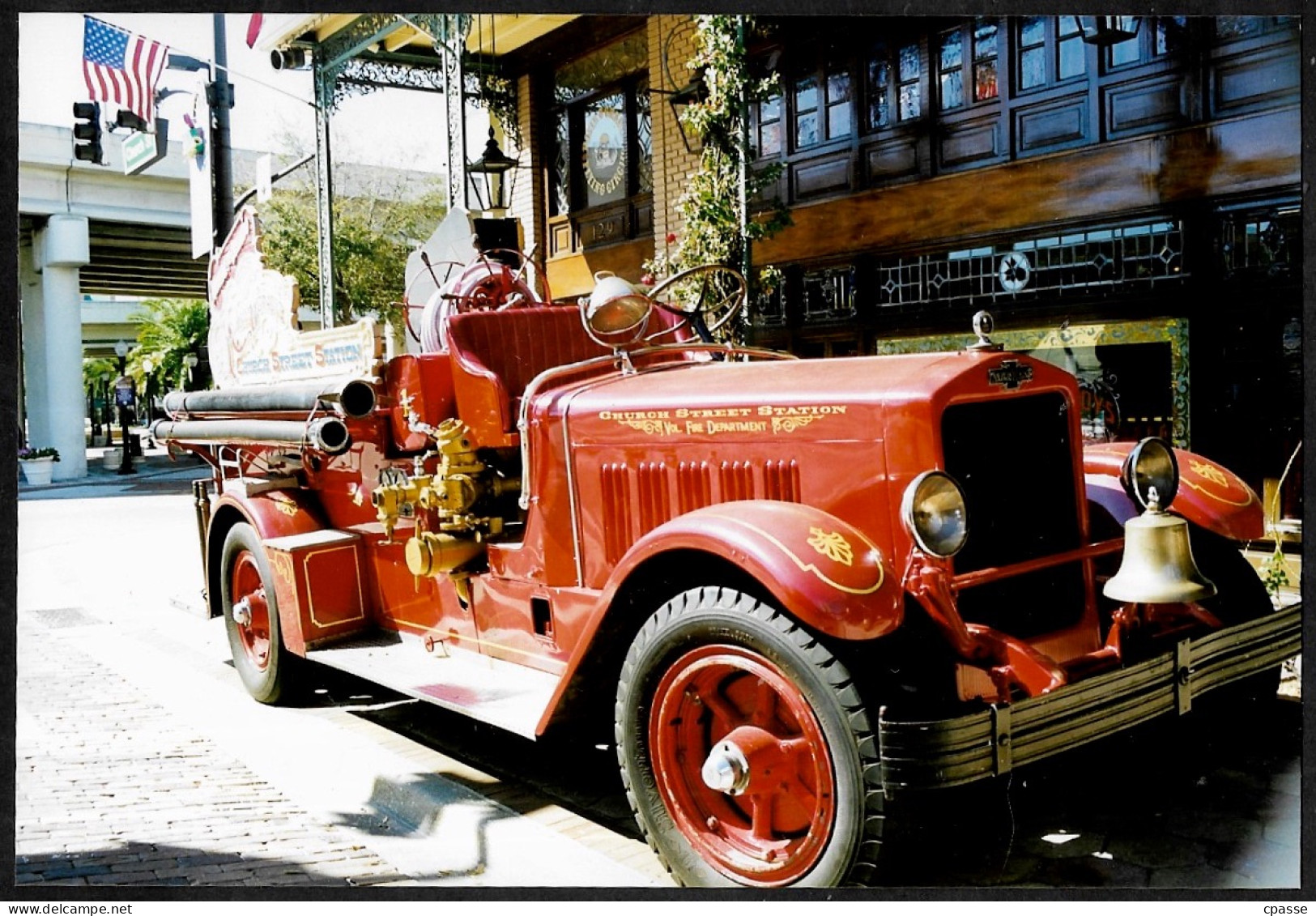 PHOTO Photographie Ancien Camion De Pompiers Américain "CHURCH STREET STATION" - Beroepen