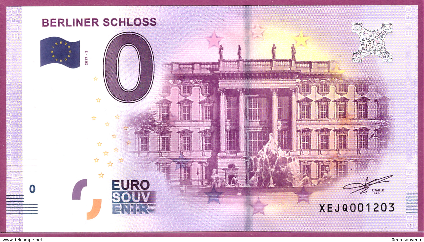 0-Euro XEJQ 2017-3 BERLINER SCHLOSS S-2a Grün - Essais Privés / Non-officiels