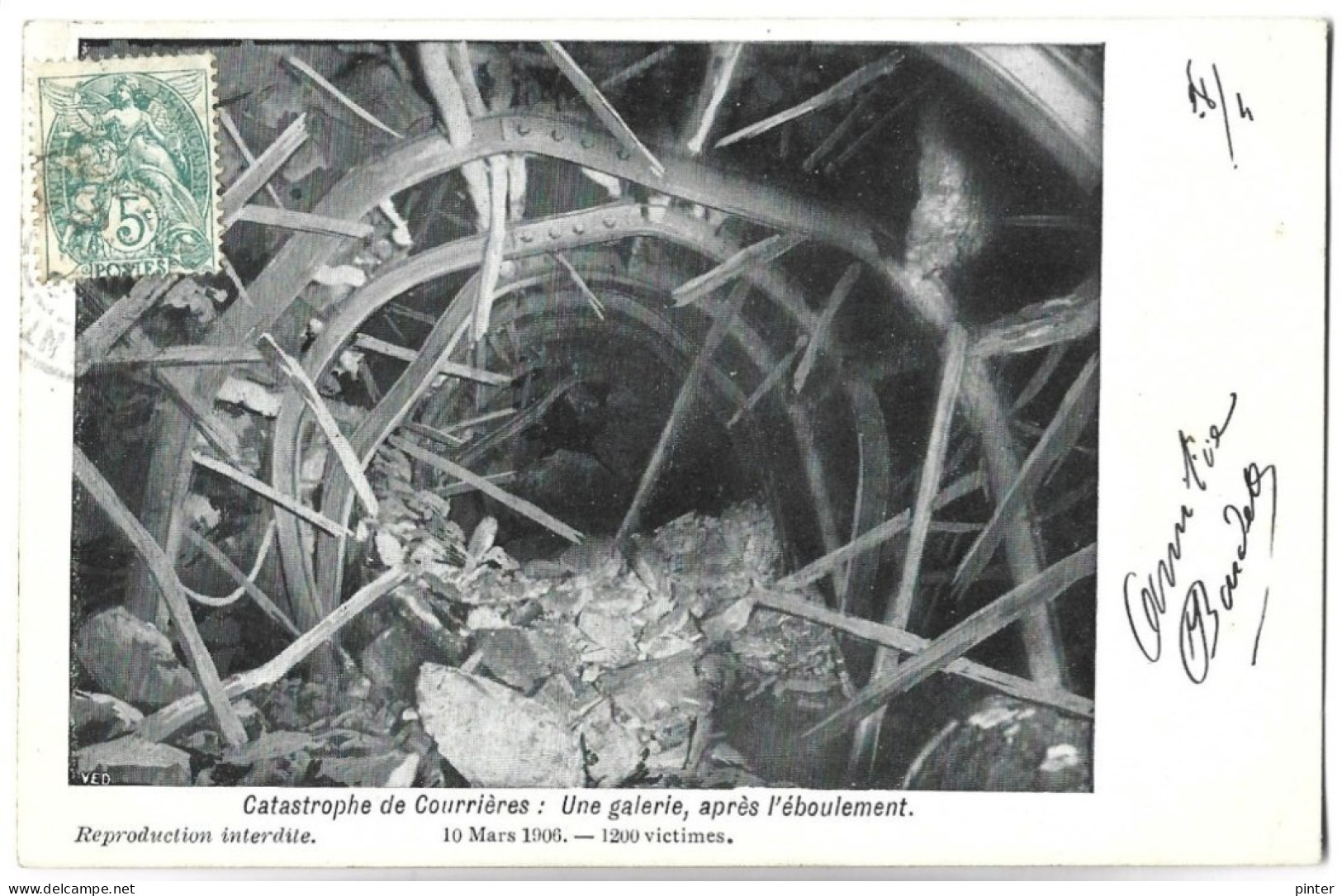 La Catastrophe Des Mines De COURRIERES - Une Galerie, Après L'éboulement - 10 Mars 1906 - 1200 Victimes - Other & Unclassified