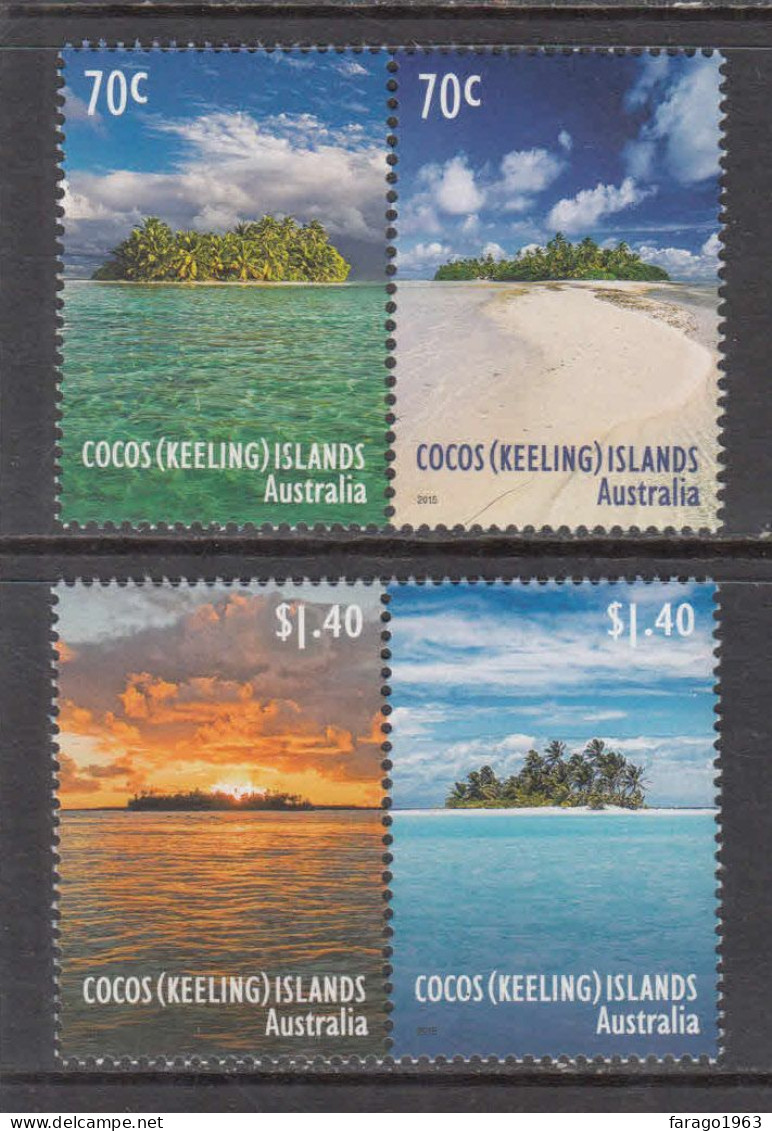 2015 Cocos (Keeling) Islands Uninhabited Islands Complete Set Of 2 Pairs MNH - Cocoseilanden