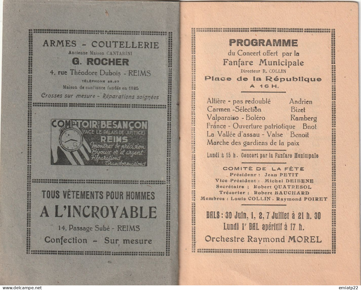 LUDES  Programme Et Carnet De Bal Fête Patronale 1946 - Autres & Non Classés