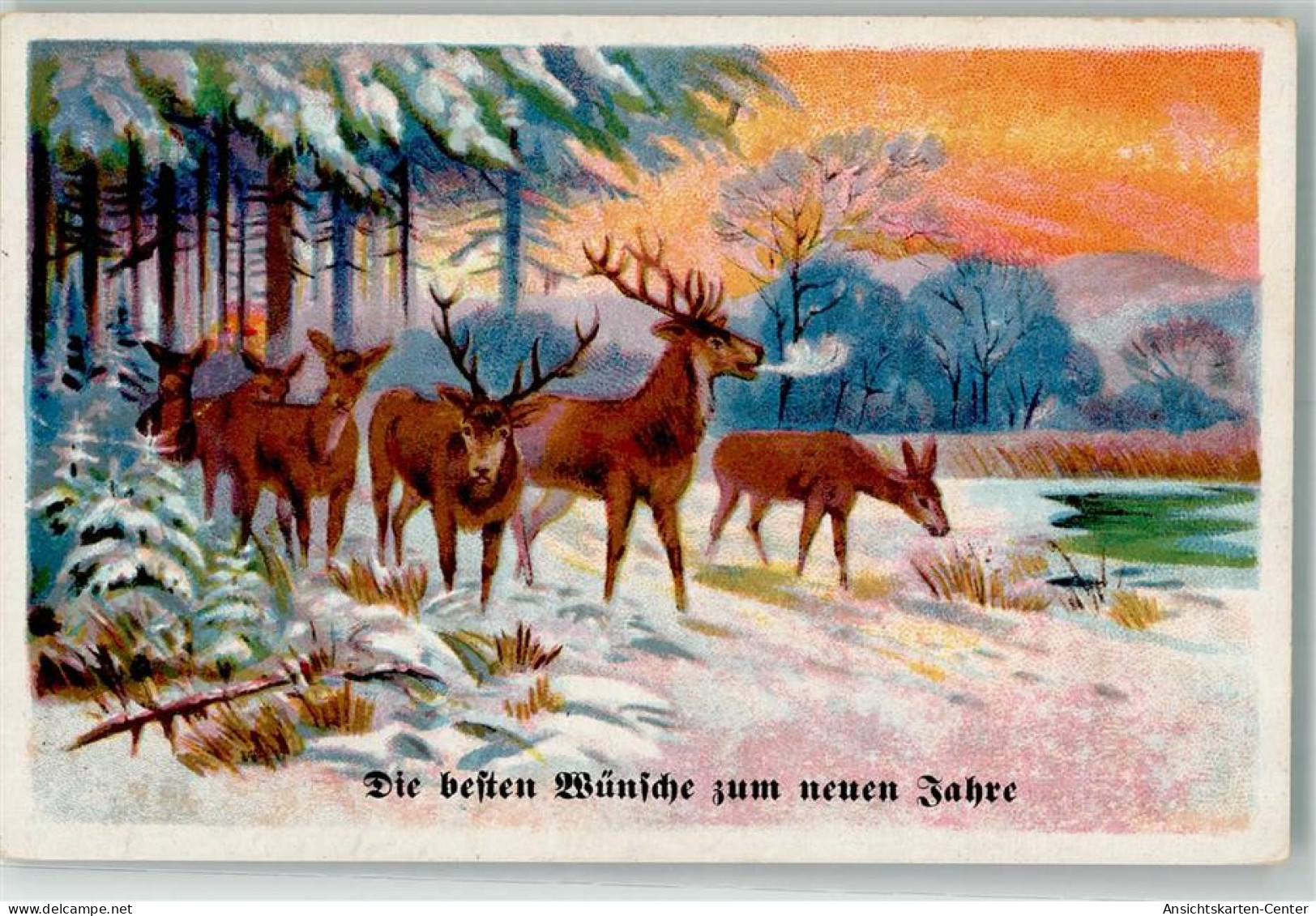 39623809 - Hirsch Rehe - Neujahr