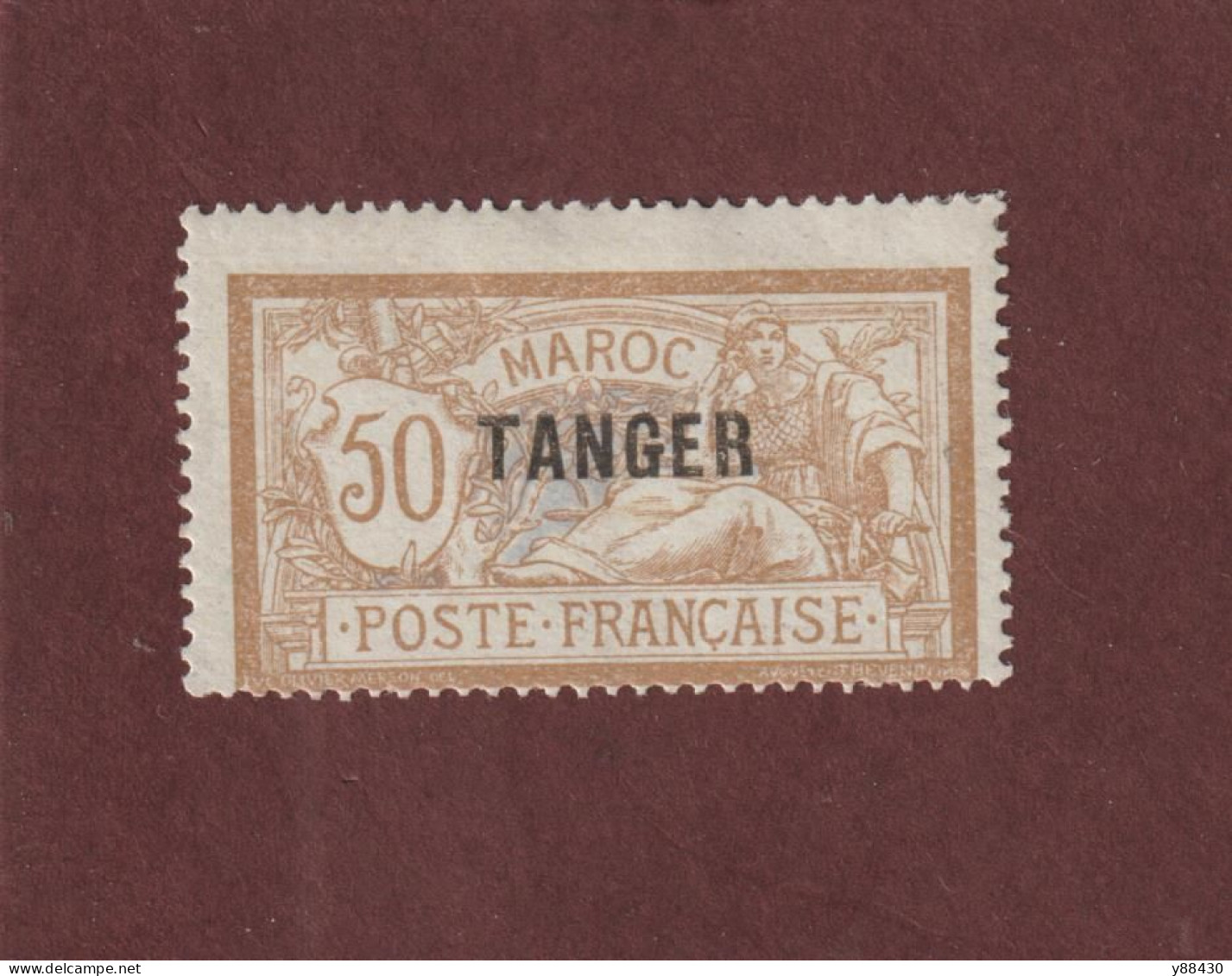 MAROC - TANGER - 93 De 1918/24 - Neuf * - Timbre Signé Au Dos - Type Merson - 50c. Brun Et Gris - 3 Scan - Neufs