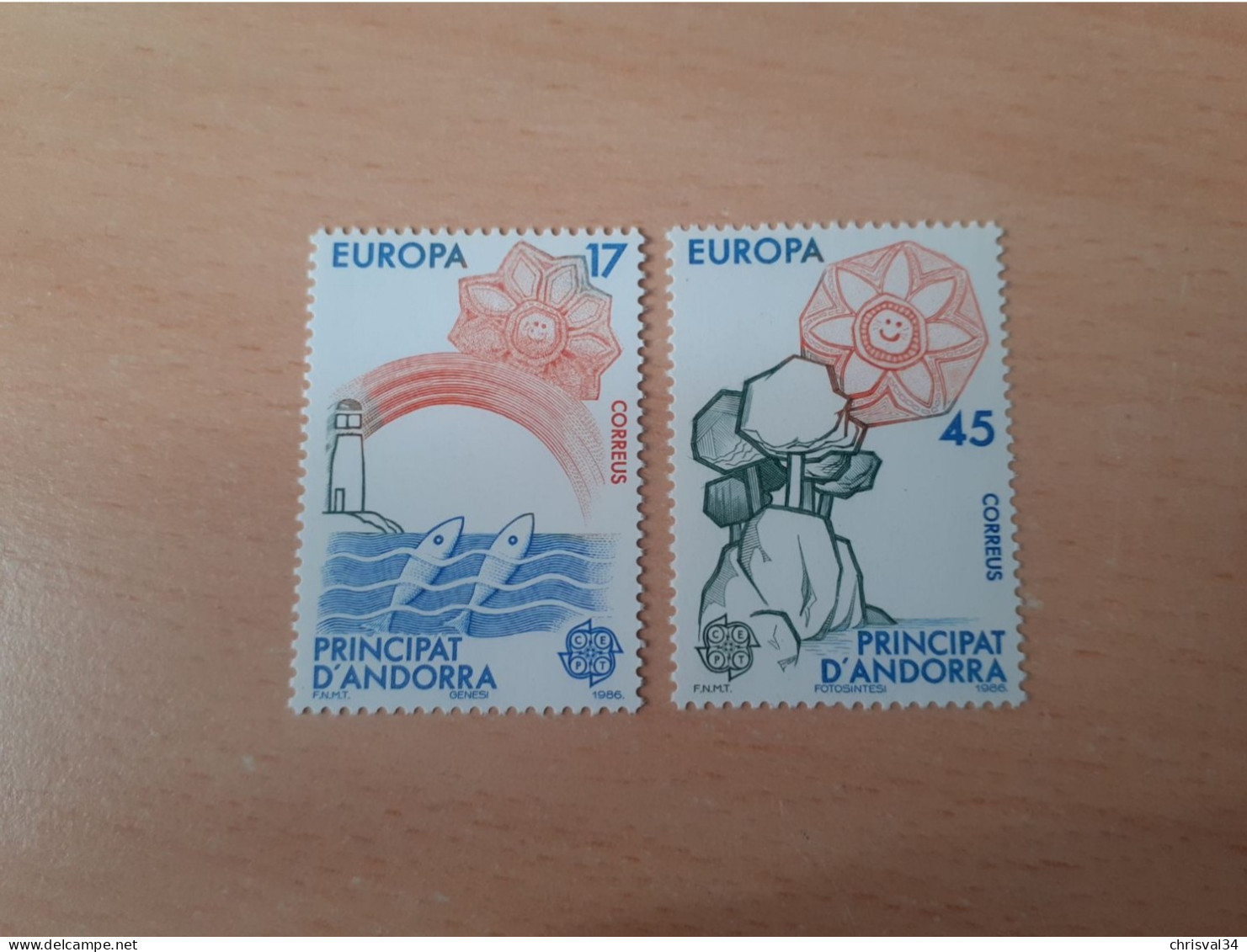 TIMBRES  ANDORRE  ESPAGNOL    EUROPA   1986   N  178  /  179     NEUFS  LUXE** - 1986