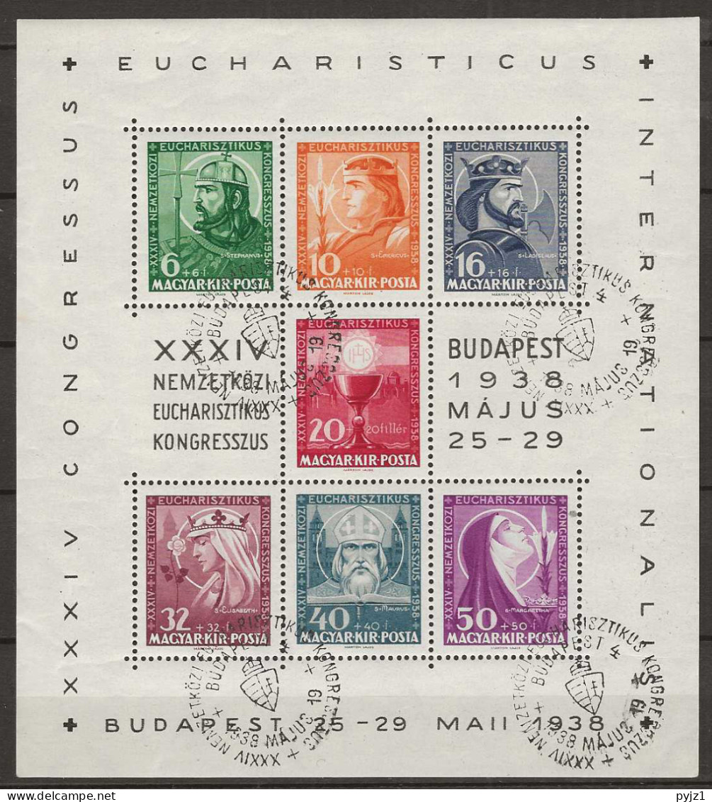 1938 USED Hungary Mi Block  3 - Blocchi & Foglietti