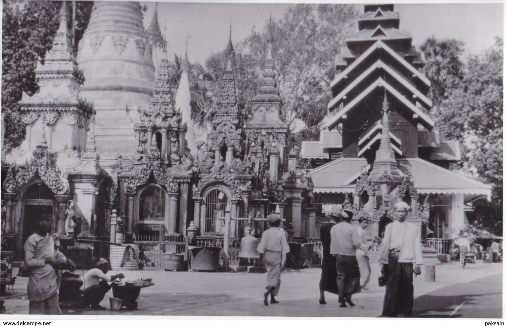 Birmanie - 7 Photos 1930 Pagode Pagoda Rangoon Burma Ferry Train Ferries Bateau Boat Myanmar Burma - Asien