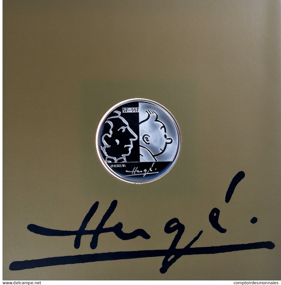 Belgique, 20 Euro, Hergé, 2007, Bruxelles, Argent, FDC - Belgium