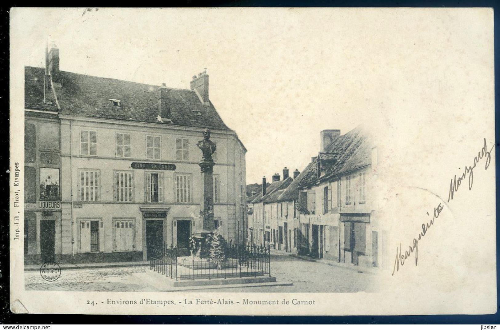 Cpa Du 91 Environs Etampes - La Ferté Alais -- Monument De Carnot   STEP200 - La Ferte Alais