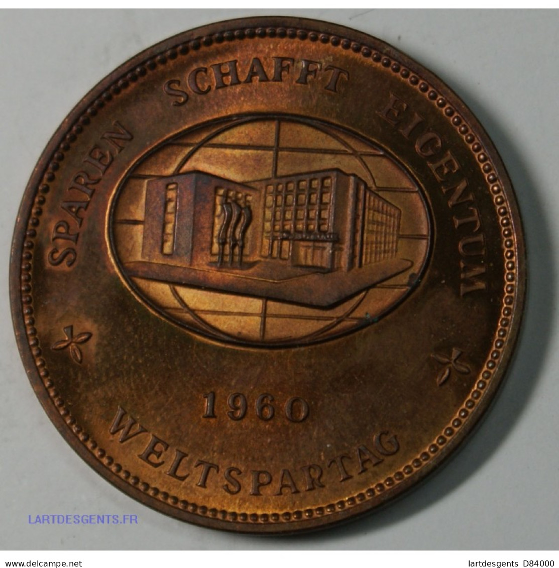 Germany: Médaille Journée Mondial De L\'épargne 100 Ans 1860-1960, Lartdesgents - Adel