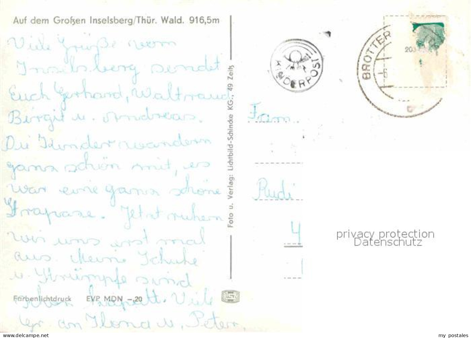 72697648 Grosser Inselsberg Berggasthof Aussichtsturm Sender Brotterode - Other & Unclassified