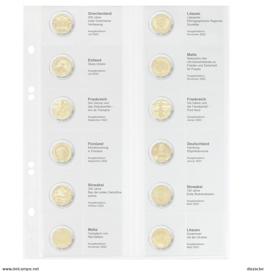 Lindner Vordruckblatt Publica M Für 2 Euro-Gedenkmünzen MU2E31 Neu - Materiale