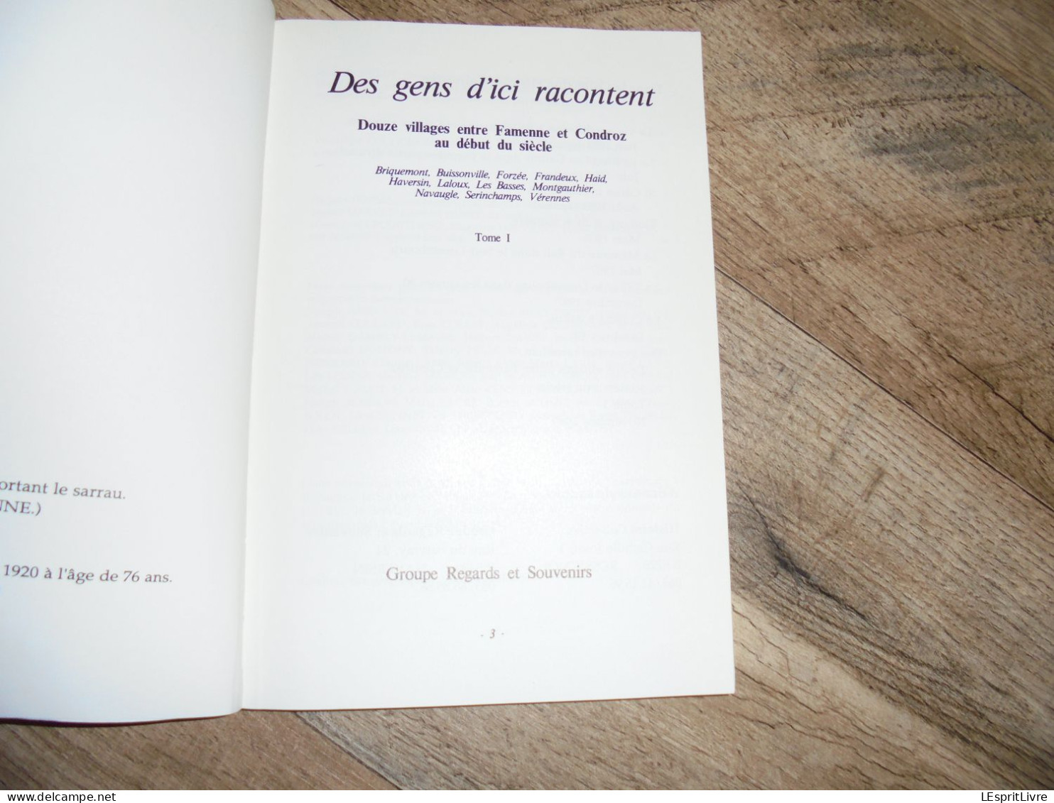 DES GENS D'ICI RACONTENT T1 Briquemont Haversin Forzée Montgauthier Buissonville Haid Briqueterie Brasserie Serinchamps - België