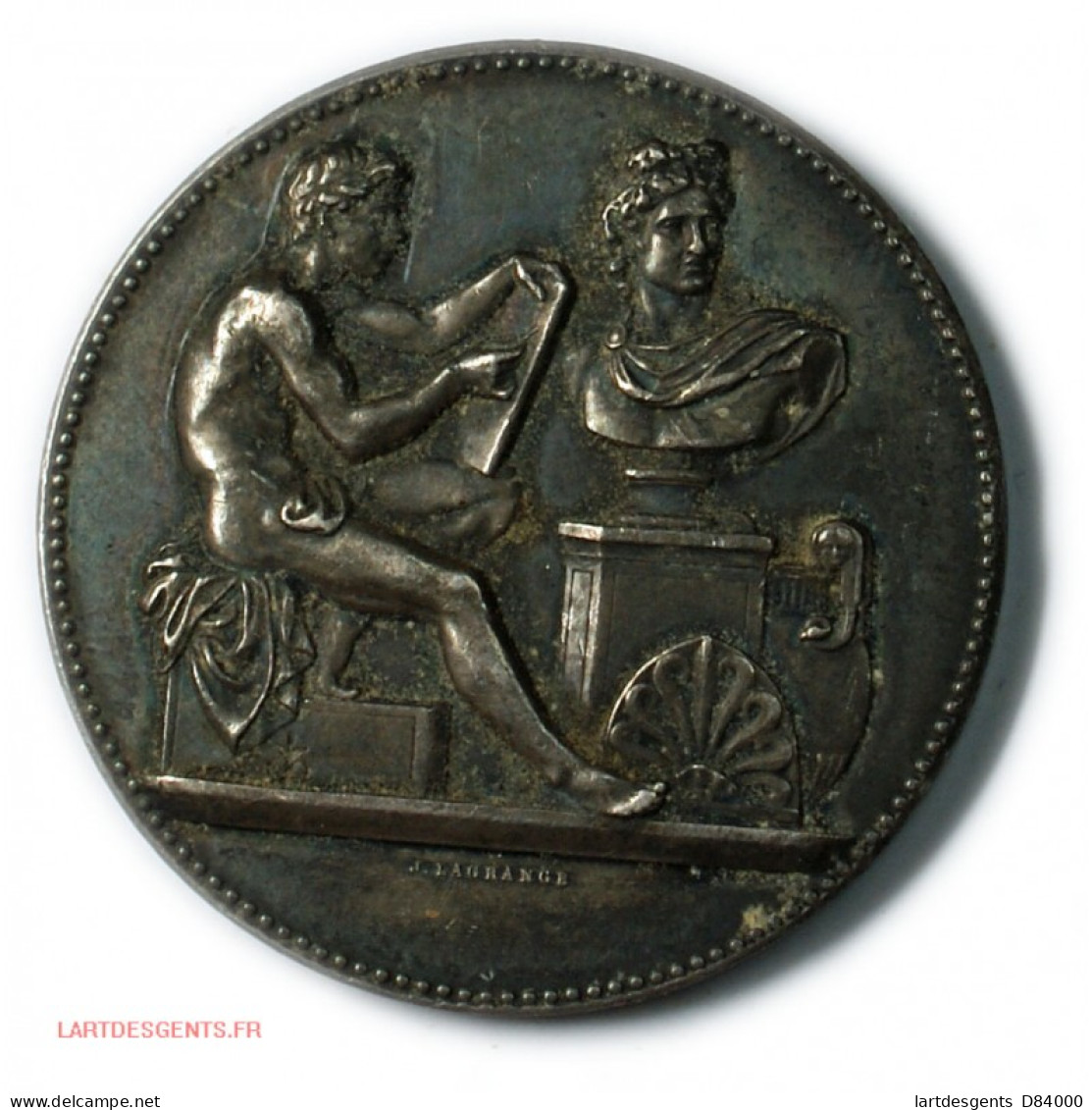 Médaille Argent 38g Enseignement De Dessin Paris 1889 Par J. Lagrange, Lartdesgents - Monarchia / Nobiltà