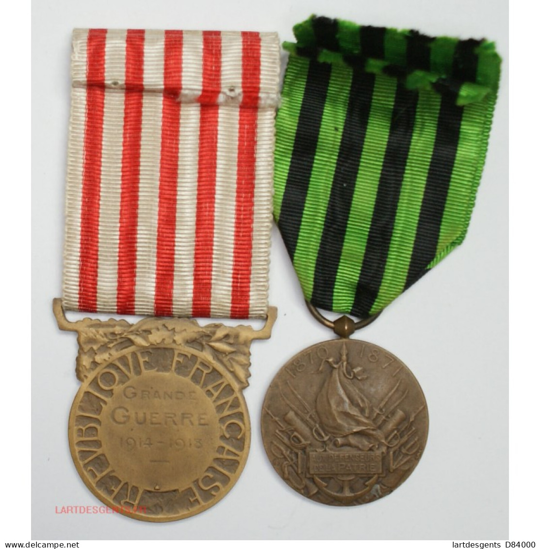 MEDAILLE De La GRANDE GUERRE 1914 - 1918 WW1 + Défenseurs De La Patrie 1870-71 - Royal / Of Nobility