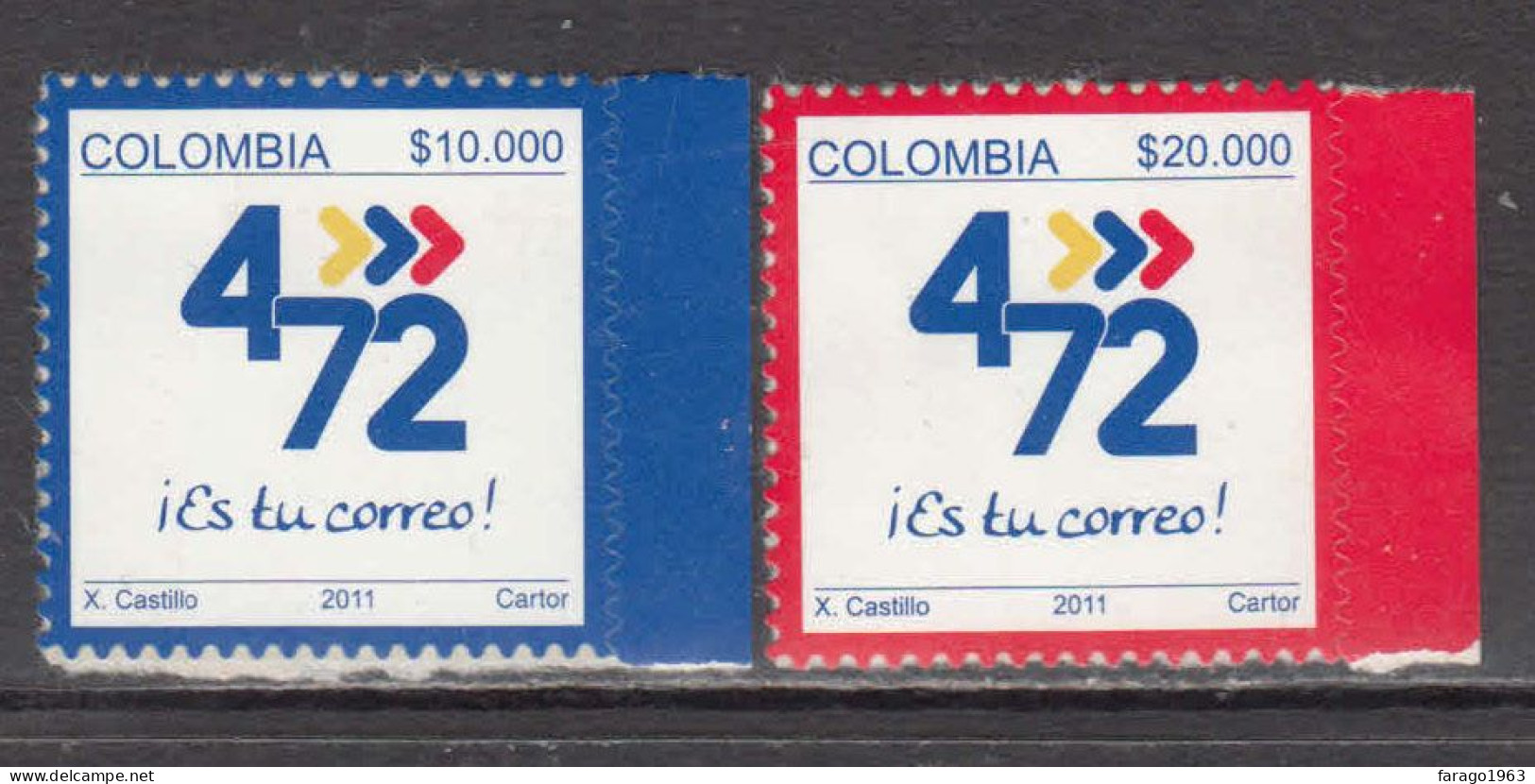 2011 Colombia 4-72 Postal Network Complete Set Of 2 MNH **BARGAIN Cat $41+** - Colombie