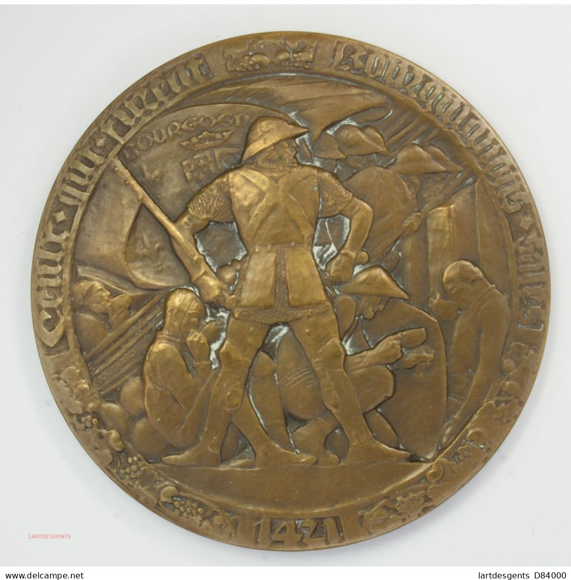 Médaille IIIe Rép., Vive Bourgogne Par Bouchrad, 1421 - Royal / Of Nobility