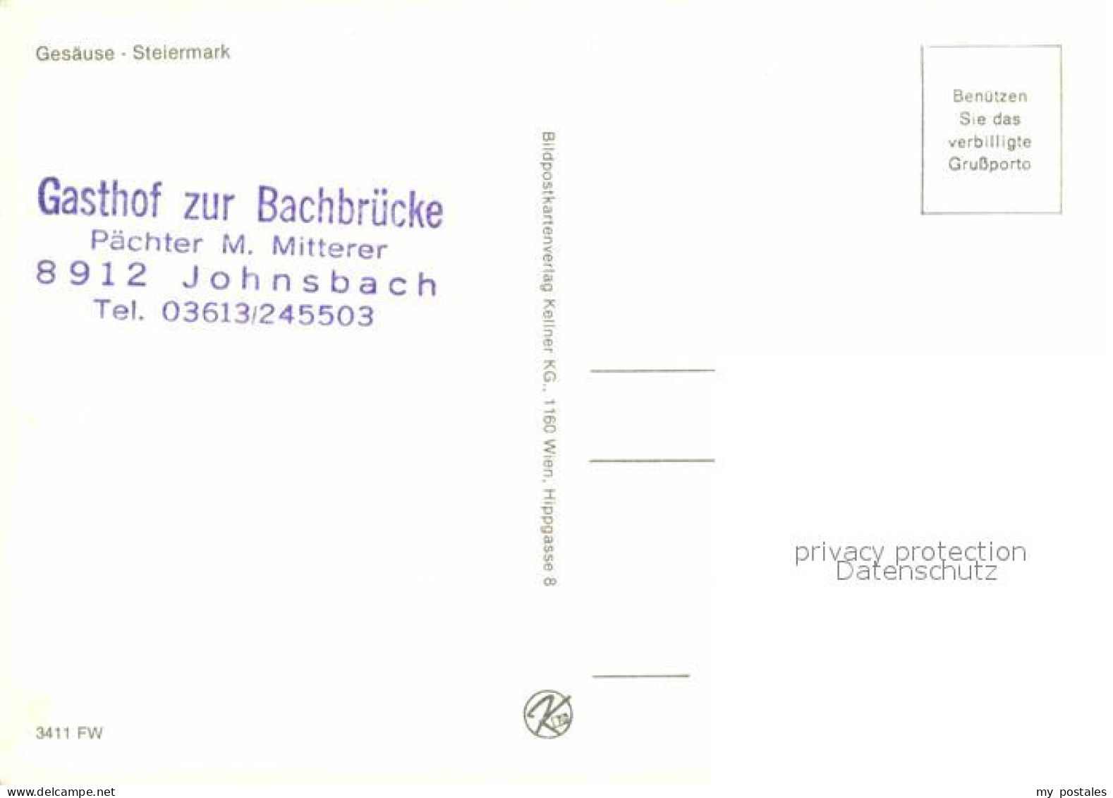 72696973 Johnsbach Steiermark Gasthof Bachbruecke Johnsbach - Altri & Non Classificati