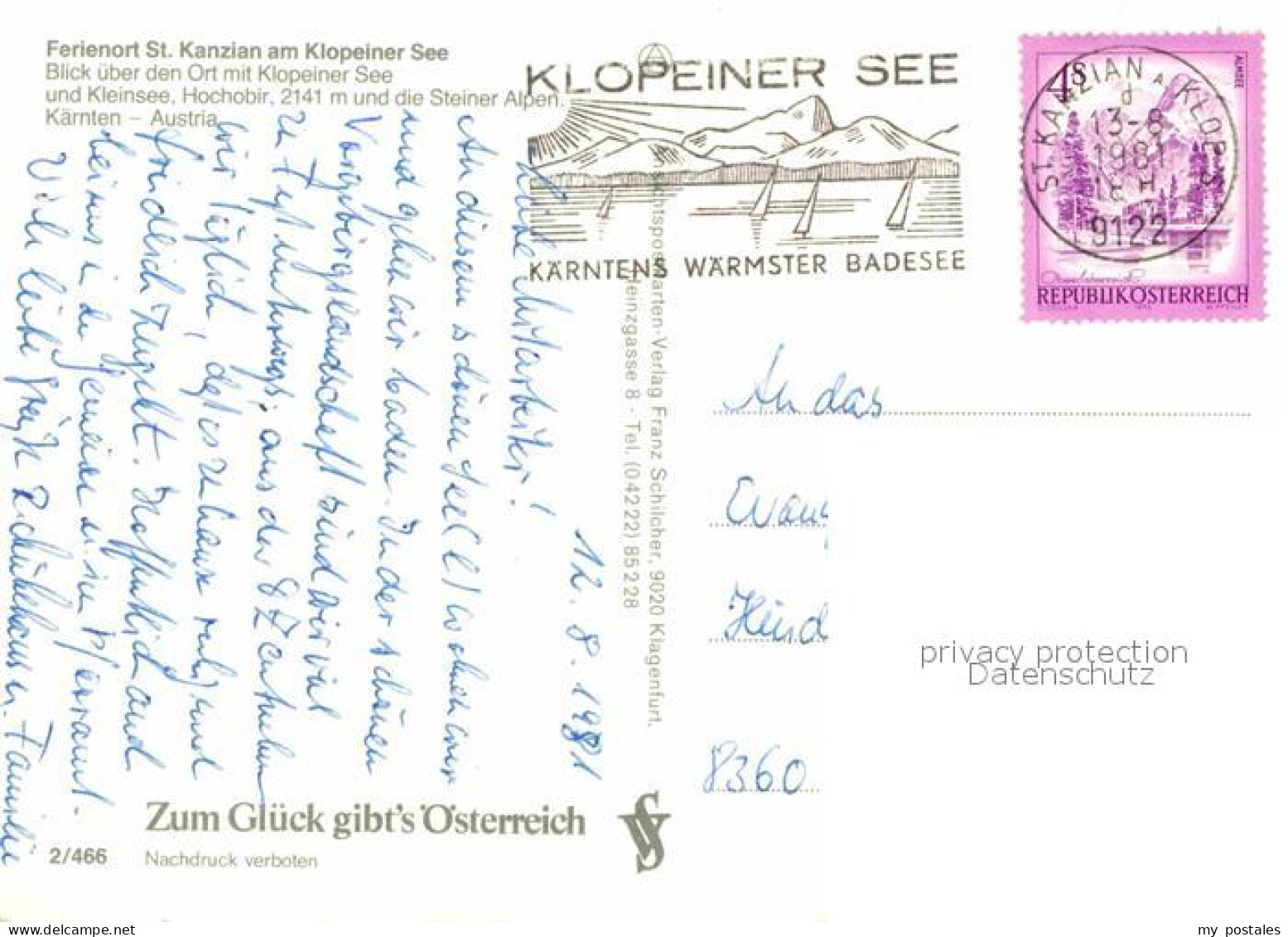 72696929 Kanzian Klopeiner See St Luftaufnahme Kleinsee Steiner Alpen Kanzian Kl - Andere & Zonder Classificatie
