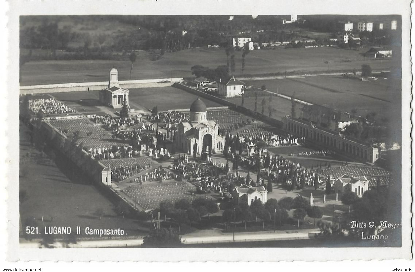 LUGANO: Il Camposanto, Fliegeraufnahme ~1930 - Lugano