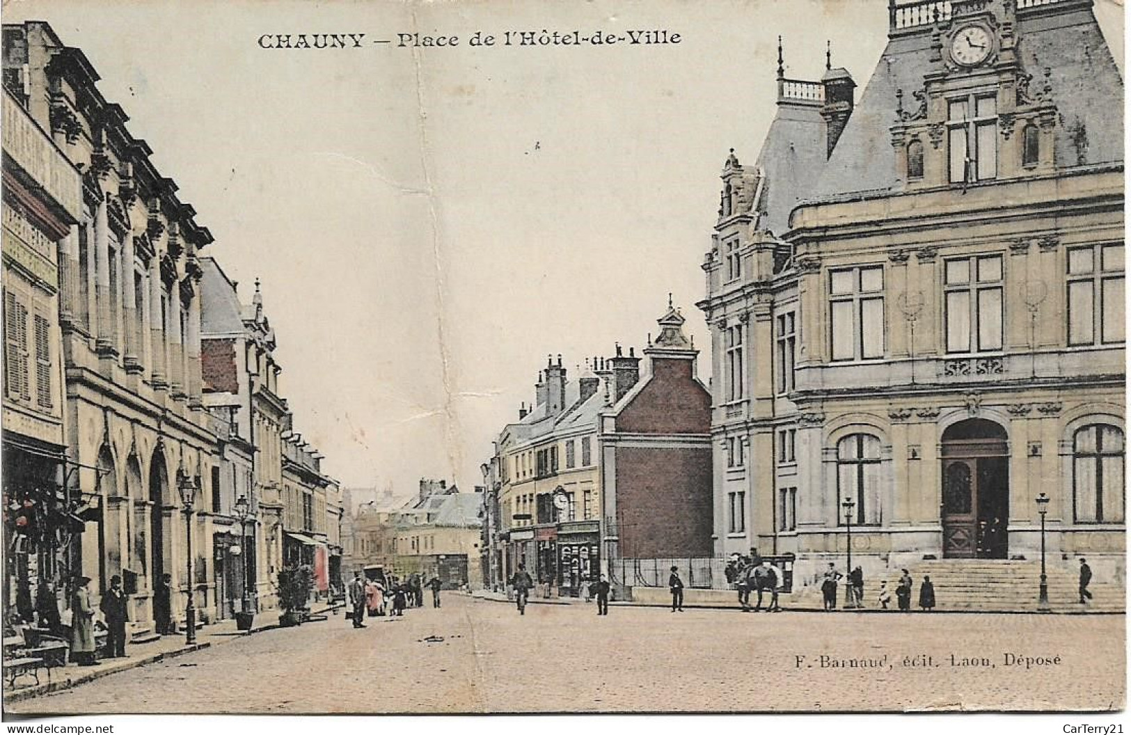 02. CHAUNY. PLACE DE L'HÔTEL DE VILLE. 1907. - Chauny