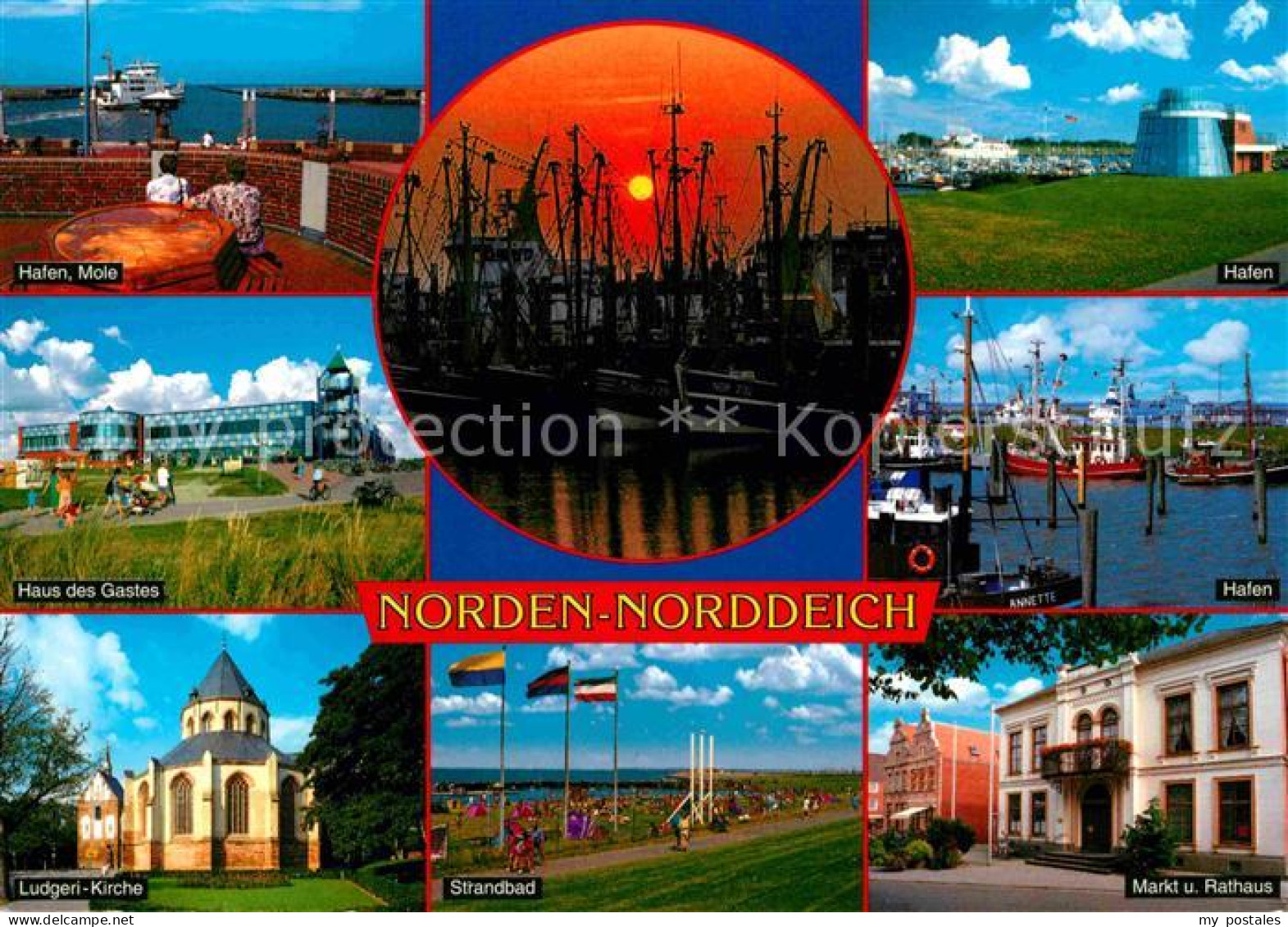 72696793 Norden Norddeich Ostfriesland Hafen Mole Haus Des Gastes Ludgerikirche  - Autres & Non Classés