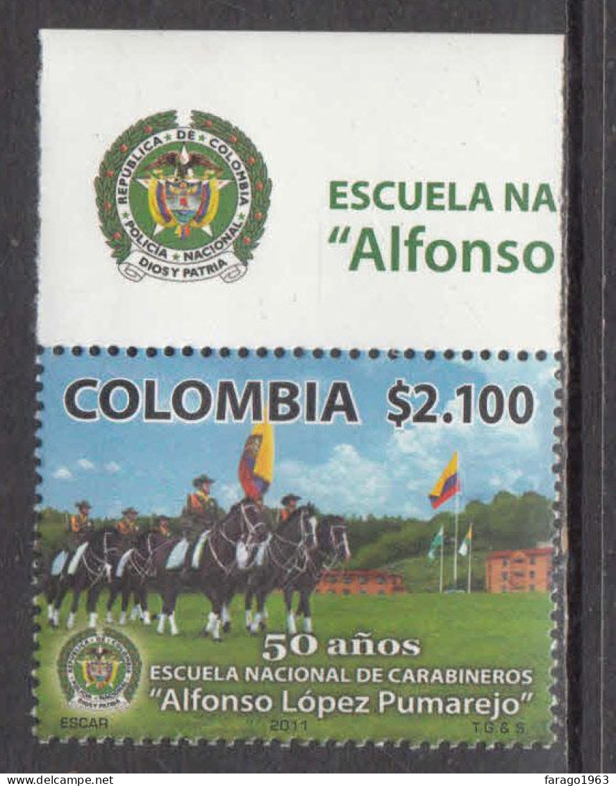 2011 Colombia Carabiniers Horses School Complete Set Of 1 MNH - Colombie