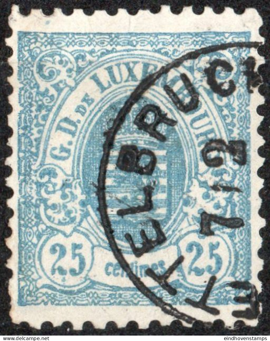 Luxembourg 1880 20 C Perf 11½:12 1 Value Cancel Ettelbruck - 1859-1880 Stemmi