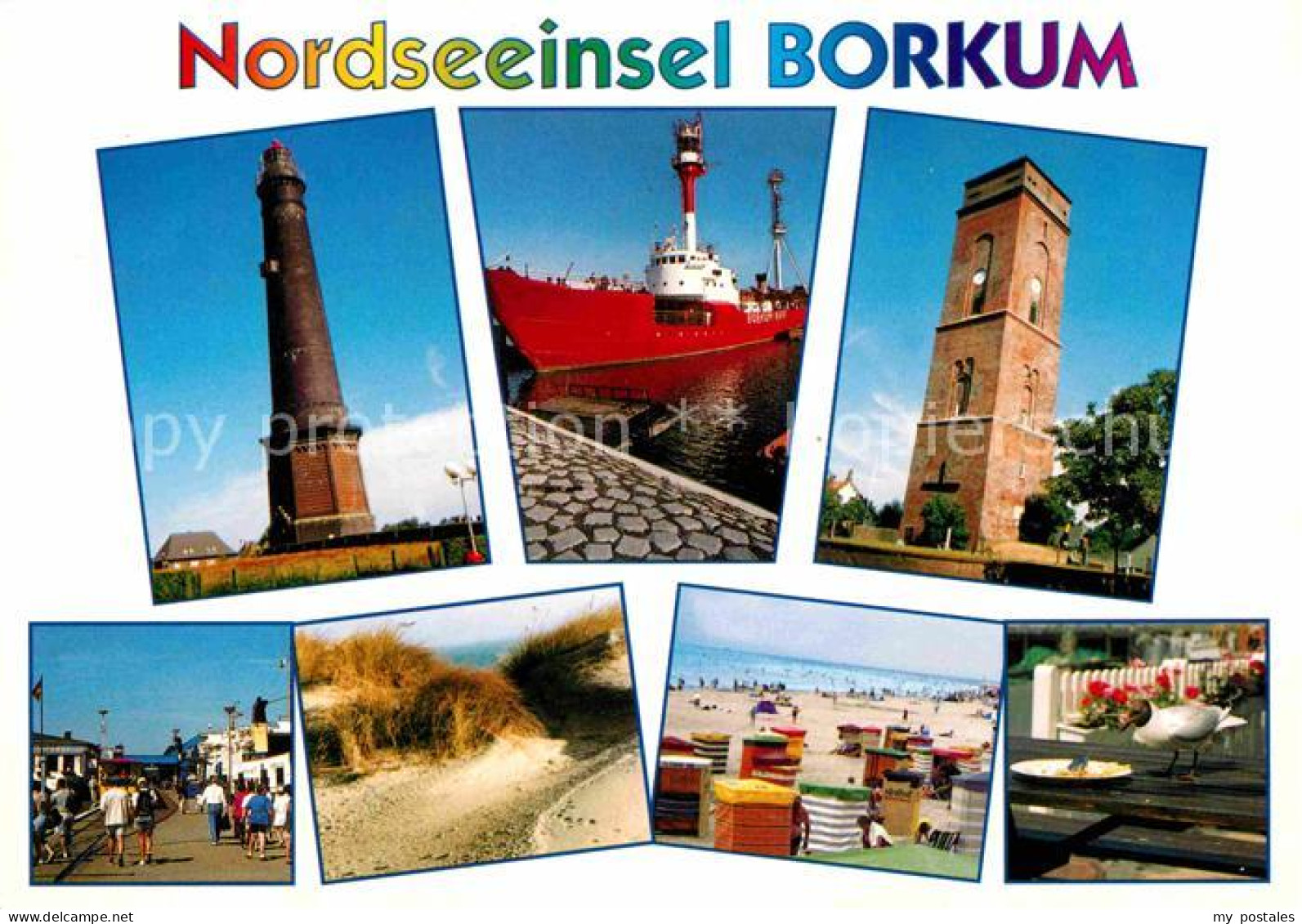 72696495 Borkum Nordseebad Leuchtturm Feuerschiff Borkumriff Turm Promenade Duen - Borkum
